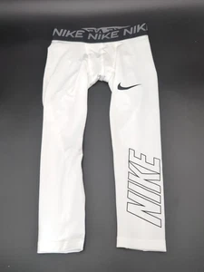 Nike Pro Cálido Jóvenes Niños Entrenamiento Medias Pantalones Tallas XS Color Blanco - Imagen 1 de 2
