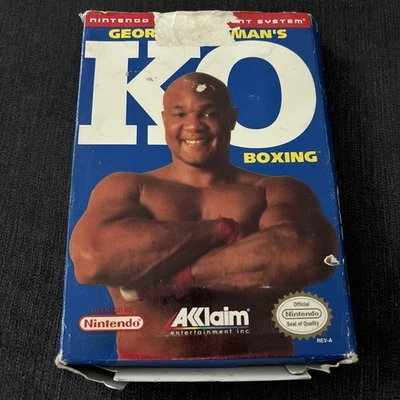 George Foreman's KO Boxing (Nintendo Entertainment System, 1992) Box & Cartridge - Image 1 of 4