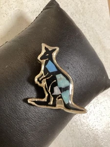 Vintage Gold Tone Australian Opal Inlay Kangaroo Brooch, Pin - Picture 1 of 6