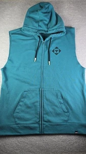 Under Armour Project Rock Sleeveless Hoodie Mens Size 3XL Teal Green Gym Workout - Picture 1 of 17