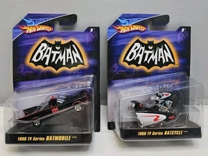 2007 Hot Wheels 1:50 Batman Classic 1966 TV Series Batcycle / Batmobile  - Picture 1 of 4