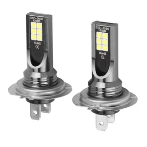 ✈2pcs 12LED Fog Light Bulbs 3030 24W H7 6000‑7000K 1000L Cold White Color Energy - Picture 1 of 12