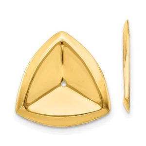 14k Yellow Gold Polished Triangle Earring Jackets 1.01gm L-22 mm, W-12 mm - Picture 1 of 3
