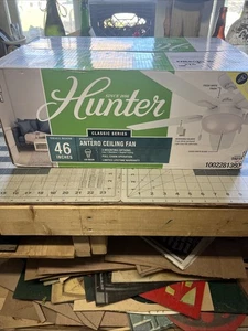Hunter Fan 46 in Classic Reversible Blades White/oak Ceiling Fan with Light - Picture 1 of 11