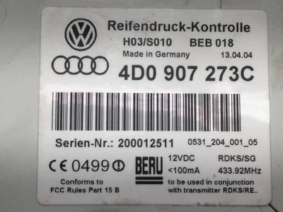 4D0907273C modulo elettronico AUDI ALLROAD QUATTRO 4B5 2.5 TDI 2000 1358724 - Immagine 1 di 4