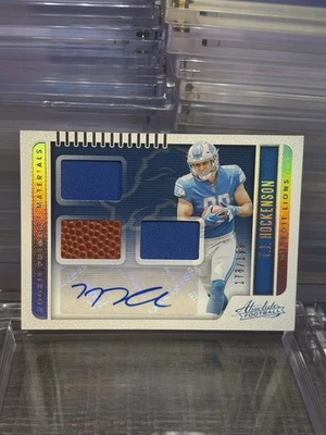 TJ HOCKENSON 2019 ABSOLUTE ROOKIE PATCH AUTO #D 178/199 RPA RC DETROIT LIONS 237 - Image 1 of 2