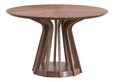 ACME Seda Wood Round Dining Table with Fixed Top in Walnut Finish - Image 1 of 4