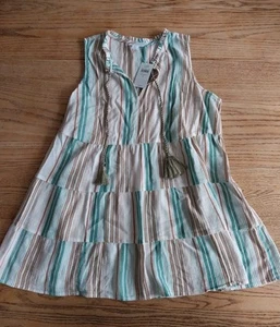 Tunica a strati J. Jill nuova con etichette panna multi donna taglia small floreale boho casual - Foto 1 di 6