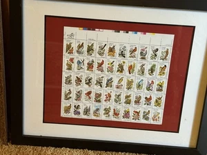 USPS Birds and Flowers 1981 Stamp Collection Framed - Picture 1 of 4