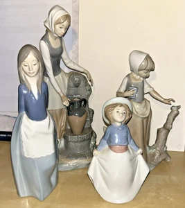 Vier Lladro Figuren Nao Porzellan unverpackt in super Zustand - Bild 1 von 9