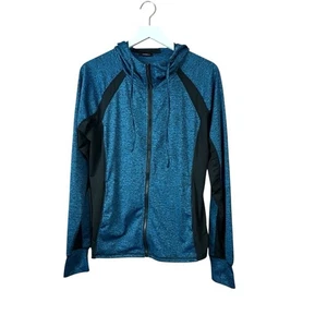 Juangla blau-schwarze Yoga Hoodie Jacke mit Reißverschluss Damen Gr. L - Bild 1 von 5