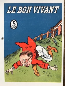 Estampe Ancienne La Chute De Cheval Journal Le Bon Vivant BV06 - Picture 1 of 3