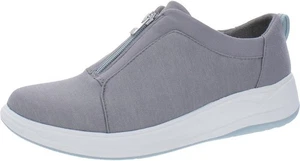 New Bzees Take It Easy Machine Washable Zip-Front Sneaker Navy Size 8.5 Wide NIB - Picture 1 of 6