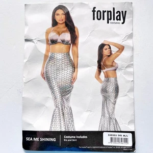 Forplay Women's Sea Me Shining Water Mermaid Iridescent Costume Size M/L Silver - Picture 1 of 9