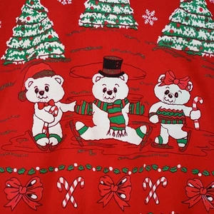 Y2K Kitschy Christmas Bears XL Red Sweatshirt Vintage Holiday Grannycore Ugly Cute - Bild 1 von 13