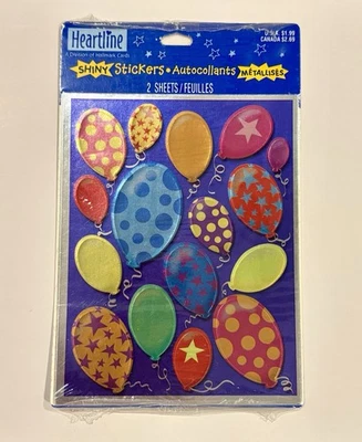 Vintage Hallmark Shiny Foil Balloon Stickers 2 Sheets  - Image 1 of 3