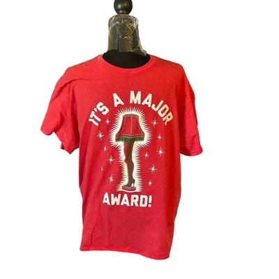 Christmas Story Hombre Camiseta Grande "It's A Major Award" Lámpara de Pierna Manga Corta Foto 1 de 4