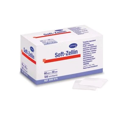 100x Hartmann Soft-Zellin Alkoholtupfer 60x30mm Alkoholpads Alkoholtücher - Bild 1 von 2