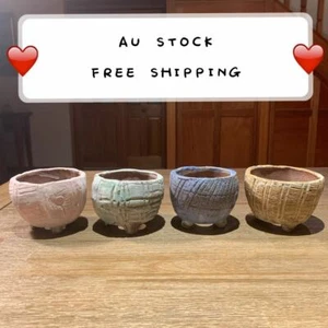 4 Colours Ceramic Handmade Flowerpot Vase Pottery Home Office Art Present VA9 - Picture 1 of 7