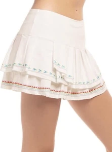NWT Lucky In Love Sahara Pleat Tier Tennis Skirt ~ Sz XS ~ White - Picture 1 of 7