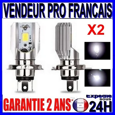 2 Bombilla Ha Llevado H4 para Scooter Moto 6000K Luces De Cruce Y Plena Faro 12V - Imagen 1 de 4