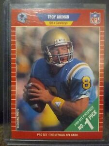 1989 PRO SET Troy Aikman RC #490 Dallas Cowboys Football Prospect No. 1 Pick GEM