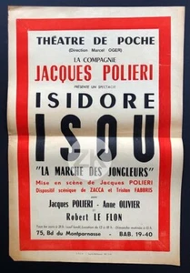 JACQUES POLIERI Lettrisme ART Avantgarde ISIDORE ISOU Theater Plakat 1954 - Bild 1 von 1