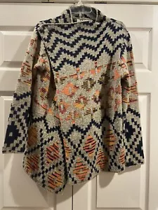 Selfie Couture By Trendology Cardigan Maglione Donna M/L Navy Azteco Lungo Aperto - Foto 1 di 5