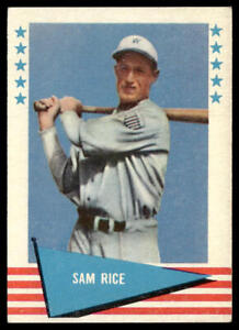 1961 Fleer Baseball Greats #70 Sam Rice VG-EX-B108R12