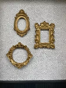Mini Dollhouse Gold Frames Victorian Dollhouse Artisan Frames For Art 1/12 Scale - Picture 1 of 6