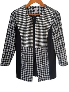Chicos Women’s Houndstooth Open Front Jacket; Sz Chicos 0 (S/4) - Picture 1 of 5