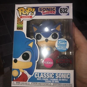 Sonic Flocked Sonic The Hedgehog Funko Shop Exclusivo 632 y Hard Stack - Imagen 1 de 8