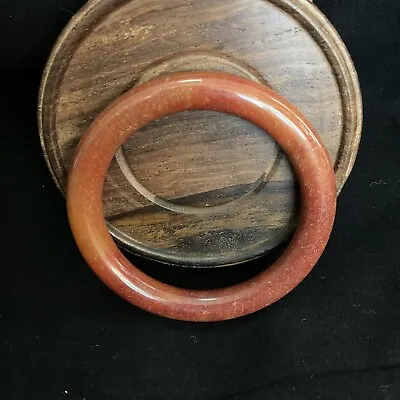 Unique Mongolia SheTai Natural Jade BANGLE BRACELET  58mm ID Red • 43.26$