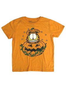 Garfield Womens Orange Pumpkin Kitty Cat Halloween Tee Shirt T-shirt - Picture 1 of 1