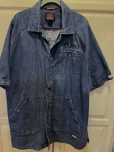 Camisa Para Hombres Marca FUBU Denim Industries XXXL 3XL Manga Corta Logo Botones Bolsillo - Imagen 1 de 13