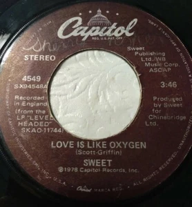 RARE Sweet - Love Is Like Oxygen/Cover Girl  - 45 rpm Records CAPITOL 1978 VG+ - Bild 1 von 3
