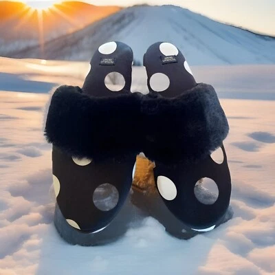 Victoria's Secret новый женщин большой 9-10 черный / белый горошек тапочки - Изображение 1 из 4