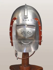 Elmetto medievale Bascinet Hounskull con imbottitura casco faccia di maiale 16GA acciaio As562 - Foto 1 di 2