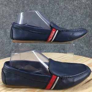 Nautica Shoes Womens 9 Walburton Loafers Blue Faux Leather Moc Toe Slip On Flats - Picture 1 of 11