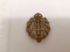 ww2 british Cap Badge Auxiliary Territorial Service Bronze Colour - Bild 1 von 3
