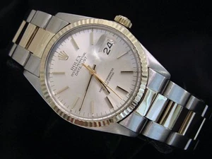 Rolex Datejust Herren 2Tone Edelstahl Gelbgold Uhr Silber Zifferblatt 16013 - Bild 1 von 4