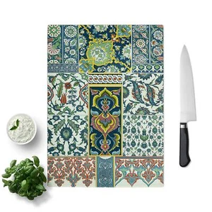Persian Patterns Chopping Board Glass Textured Cutting Worktop Saver Kitchen - Picture 1 of 6