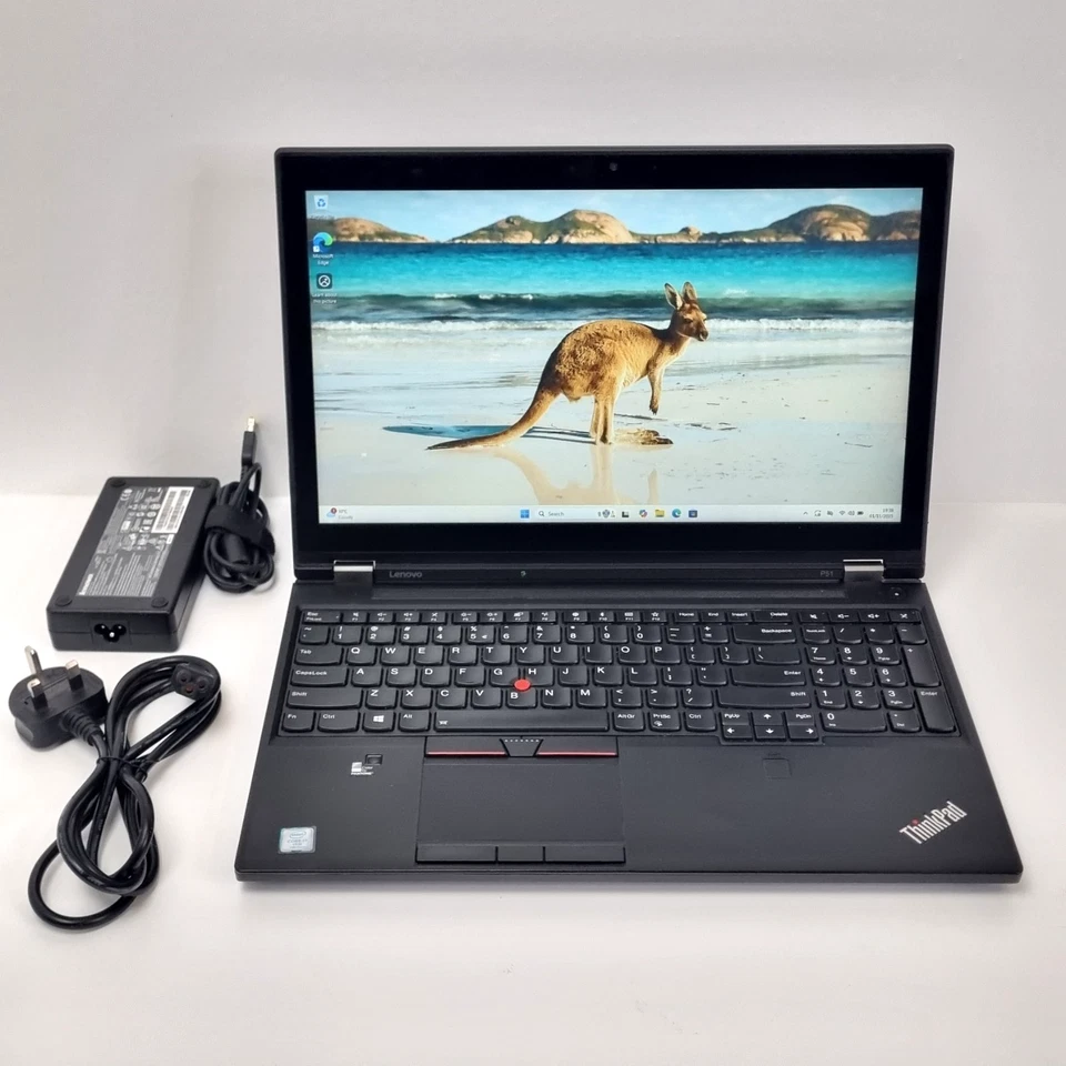 Lenovo ThinkPad P51 CAD Gaming Laptop, i7-7820HQ 32GB RAM 512GB SSD Quadro M2200 - Image 1 of 4