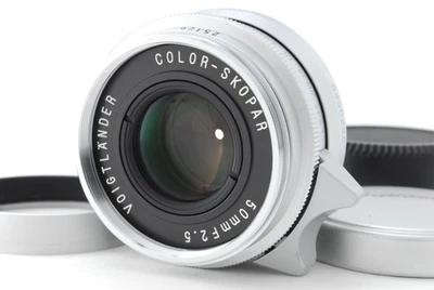 [MINT w/Hood] Voigtlander Color Skopar 50mm f2.5 Silver Lens Leica L39 LTM JAPAN - Image 1 of 4