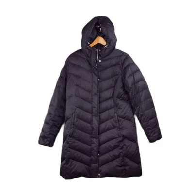 Eddie Bauer Goose Down Puffer Coat Parka Women Quilted Hood Large - Image 1 of 4