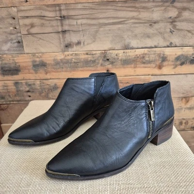 Botas al tobillo Lucky Brand Koben punta puntiaguda botines con cremallera para mujer 6 M cuero negro Foto 1 de 4