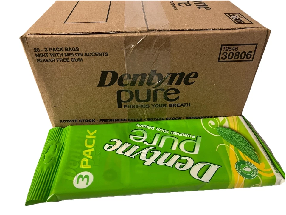 Dentyne Pure Mint w Melon Accents Sugar Free Gum 60 Packs 548 Pieces Total - Image 1 of 1