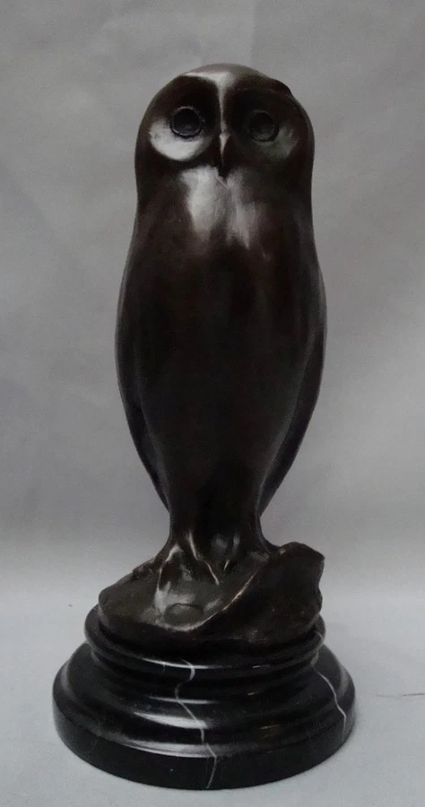 Statue Sculpture Chouette Hibou Oiseau Animalier Style Art Deco Style Art Nouvea - Photo 1/4