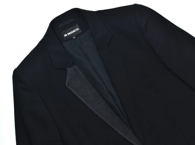 Ann Demeulemeester черный флисовый шерстяной блейзер 38 (США 6-8) контрастный лацкан - Изображение 1 из 4