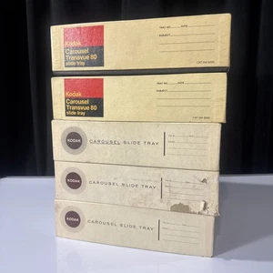 Kodak Carousel 80 Slide Trays Lot of 5 w/ Boxes – Used - Picture 1 of 14